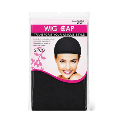 Black Wig Cap 2 Pack
